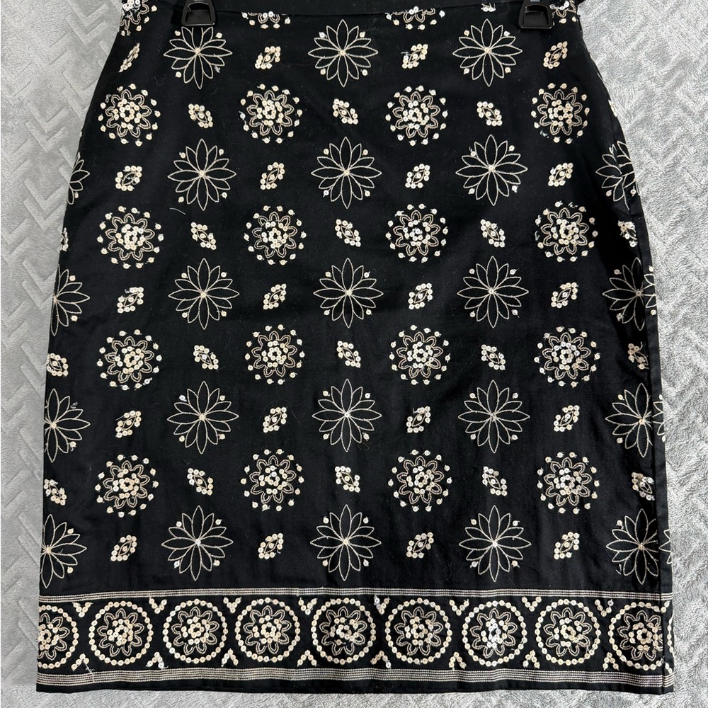 Sigrid Olsen Floral Embroidered Pencil Skirt Size 4